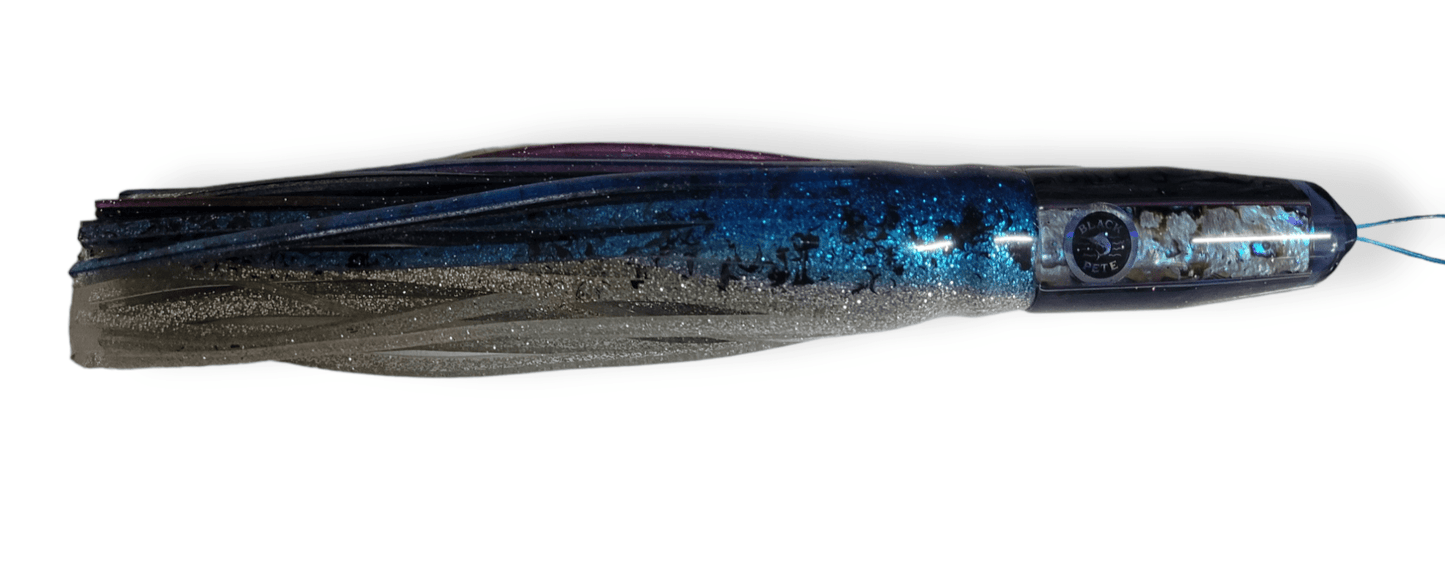 Billmark Lures Black Pete 10" Tuna Bullet Game Skirt Blue/Silver premium fishing tackle gear from Allways Angling