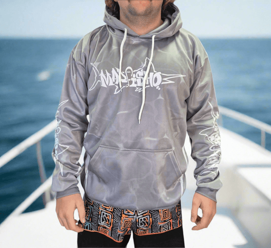 Mad Fisho Mad Fisho Fishing Hoodie Jumper GREY premium fishing tackle gear from Allways Angling