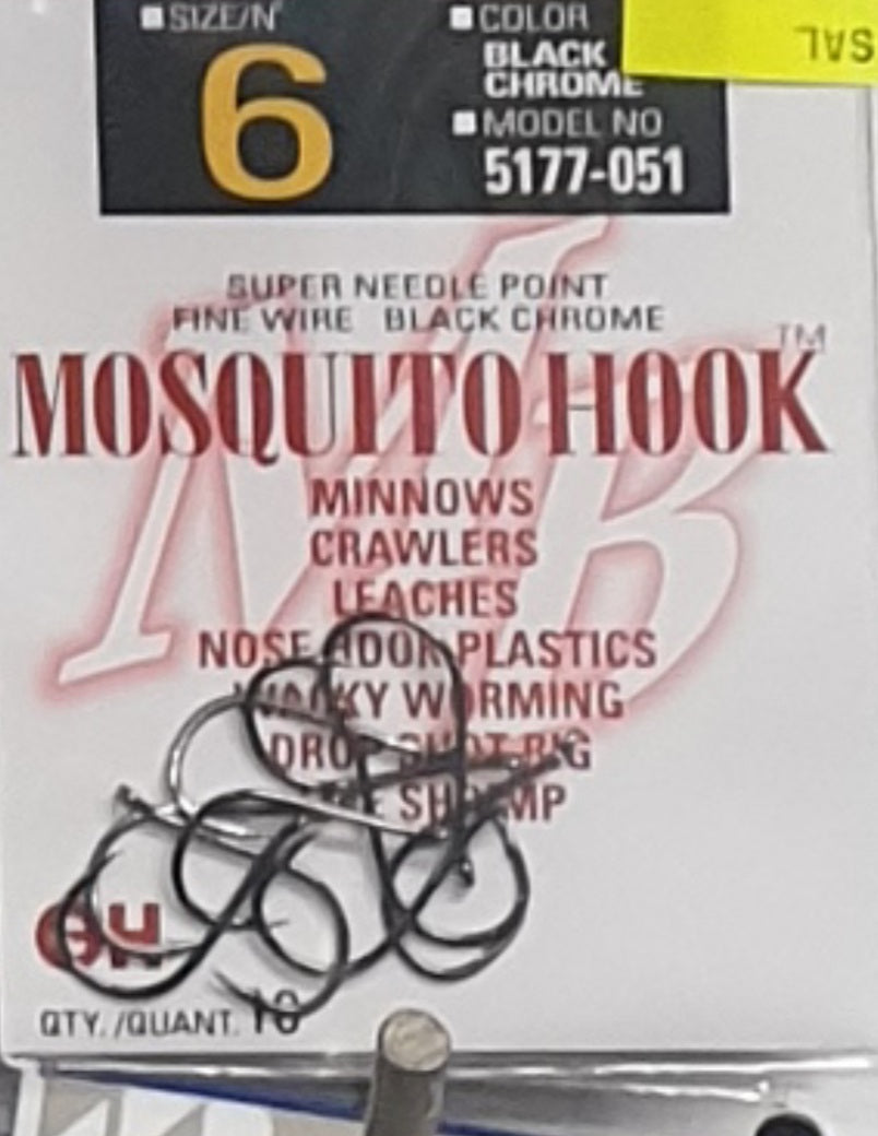 Owner 5177-071 Mosquito Hook 10 per Pack Size 4 Fishing Hook 