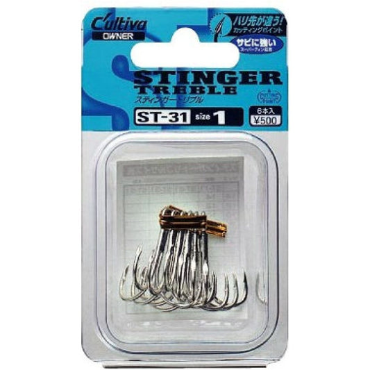 Owner Owner ST31 Treble Hooks Size 1 6pk premium fishing tackle gear from Allways Angling