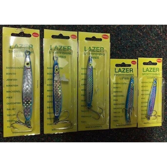 Laser Lazer Lure Blue Chrome Metal Lure premium fishing tackle gear from Allways Angling