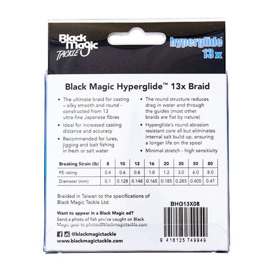 Black Magic Black Magic Hyperglide 13x Braid Fishing Line Blue premium fishing tackle gear from Allways Angling