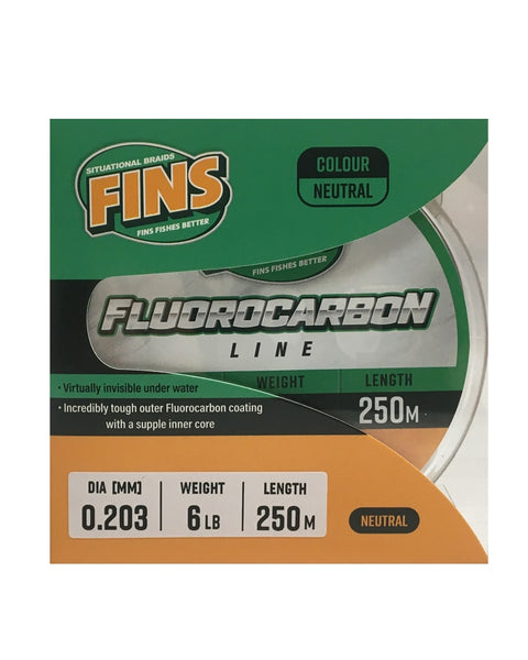 FINS FLUROCARBON LINE 250M CLEAR
