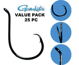 Gamakatsu OCTOPUS CIRCLE Black Hooks Value 25 pack