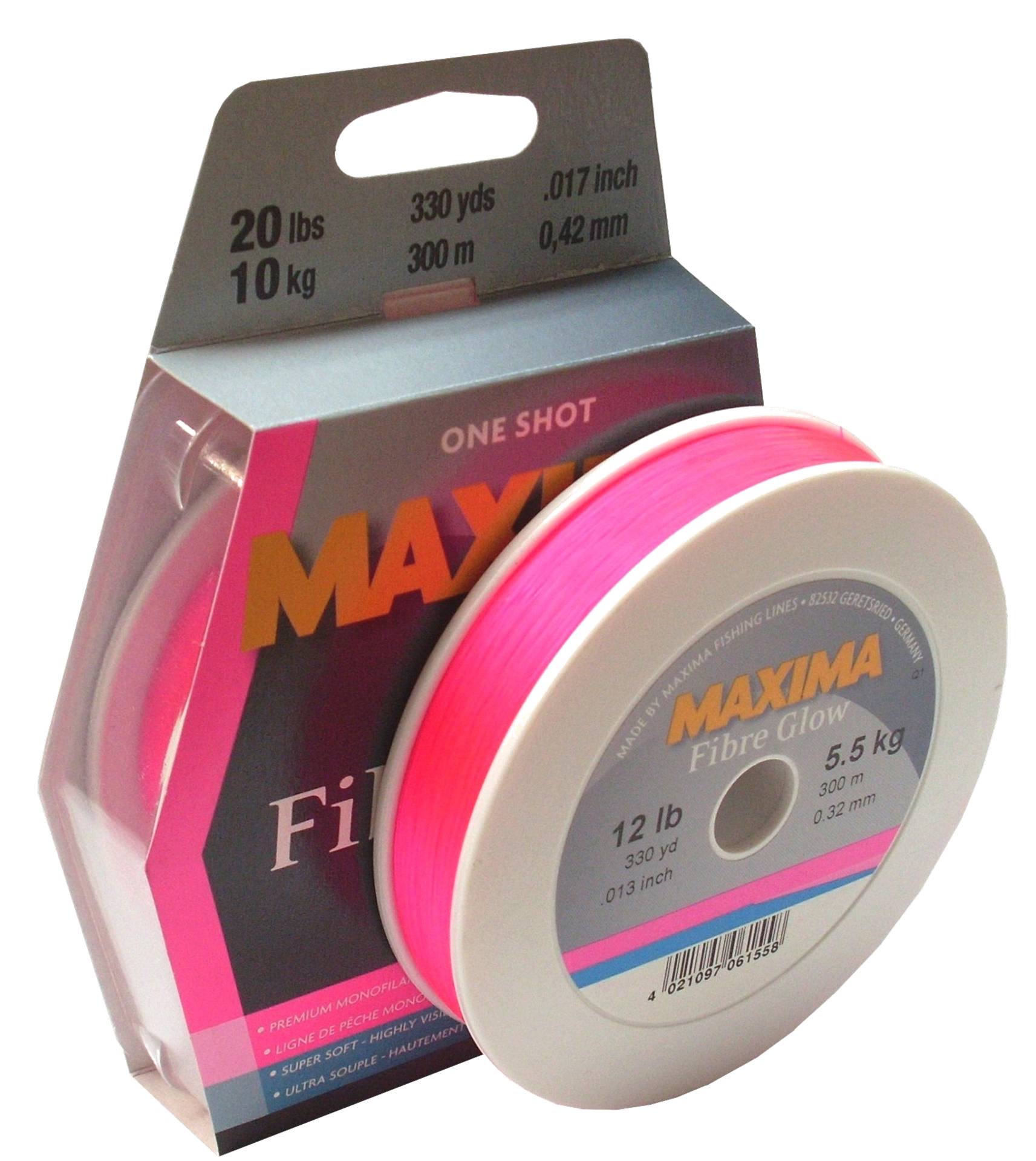 Maxima Fibre Glow Pink 4lb Fishing Line Spool