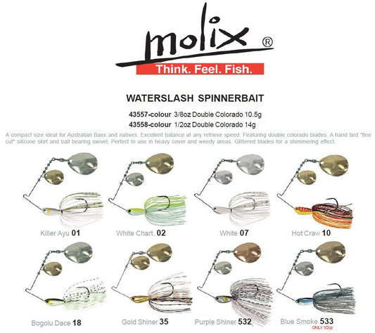 Molix MOLIX Waterslash Spinnerbait Double Colorado premium fishing tackle gear from Allways Angling