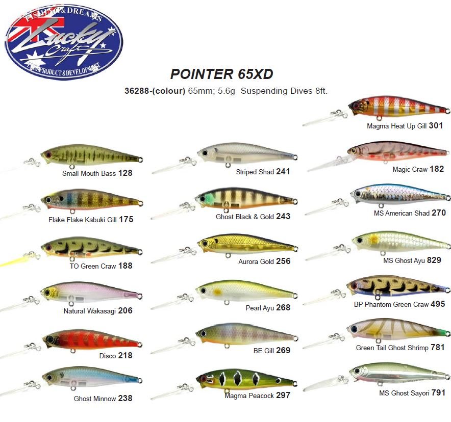Lucky Craft Lucky Craft Pointer 65XD Lure premium fishing tackle gear from Allways Angling