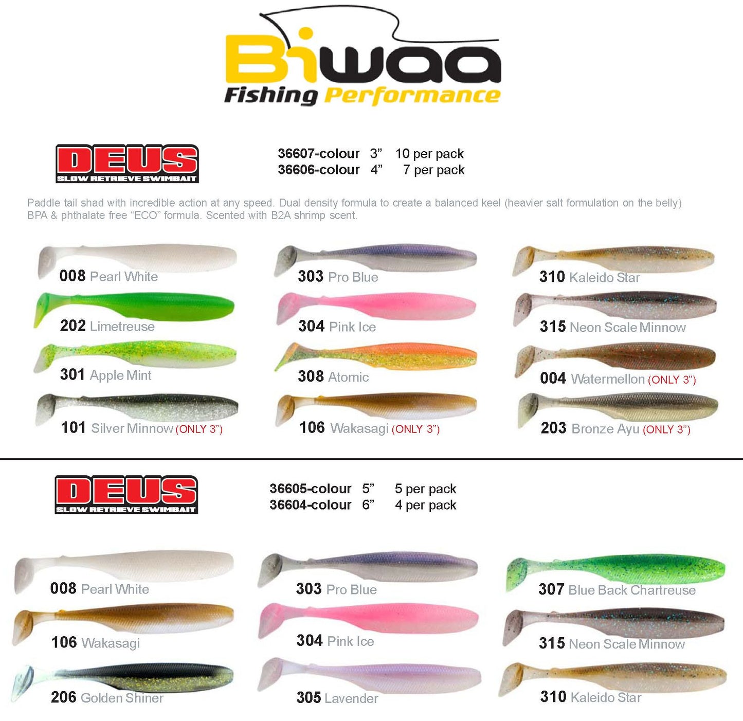 Biwaa BIWAA Deus 5" Paddle Tail Soft Plastic Lure premium fishing tackle gear from Allways Angling