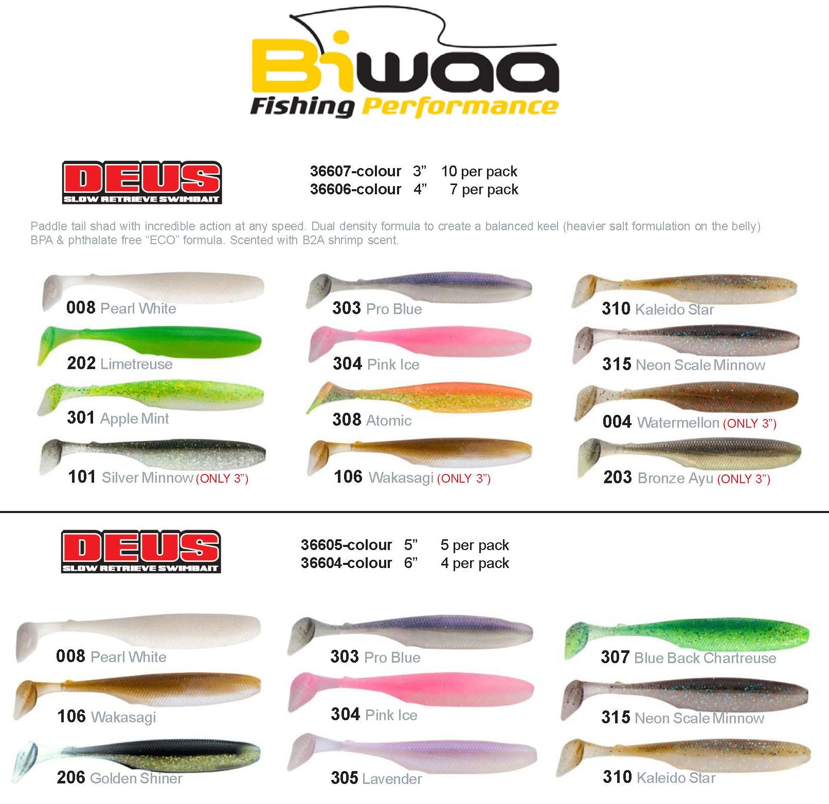 Biwaa BIWAA Deus 4" Paddle Tail Soft Plastic Lure premium fishing tackle gear from Allways Angling