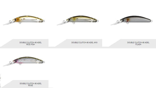 Daiwa Daiwa Double Clutch 48 Hard Body Lure 2023 ADEL COLORS premium fishing tackle gear from Allways Angling