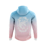 Mad Fisho Adult Long Sleeve Hooded Fishing Shirt Pink/Blue