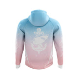 Mad Fisho KIDS Long Sleeve Hooded Fishing Shirt Pink/Blue