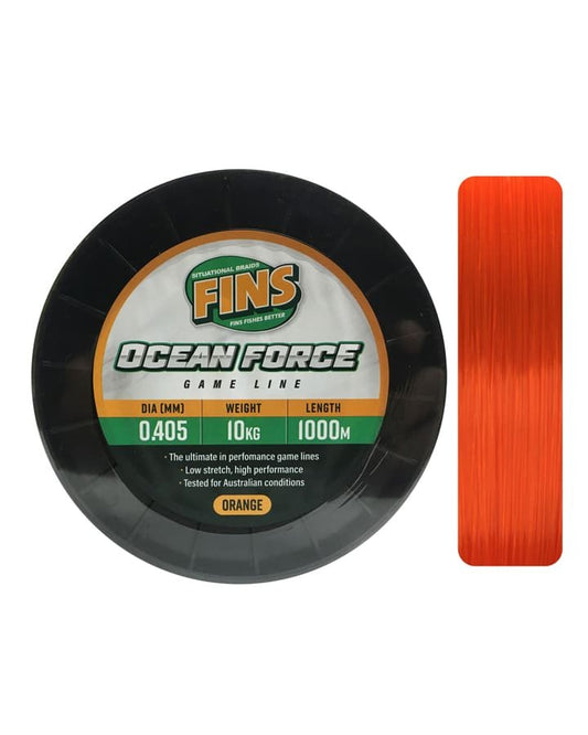 Fins Fins Ocean Force Game Fishing Line 1000m ORANGE premium fishing tackle gear from Allways Angling