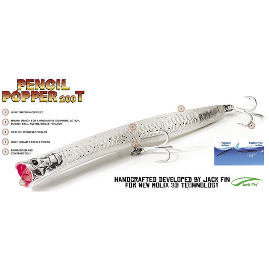 Molix Molix Pencil Popper 200T Lure 259 Striped Pink premium fishing tackle gear from Allways Angling