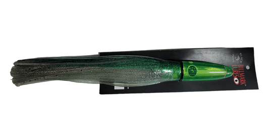 Billmark Lures Black Pete Billmark Jumbo Long Nosed Bullet Green Crystal Lumo 13" Game Skirt premium fishing tackle gear from Allways Angling