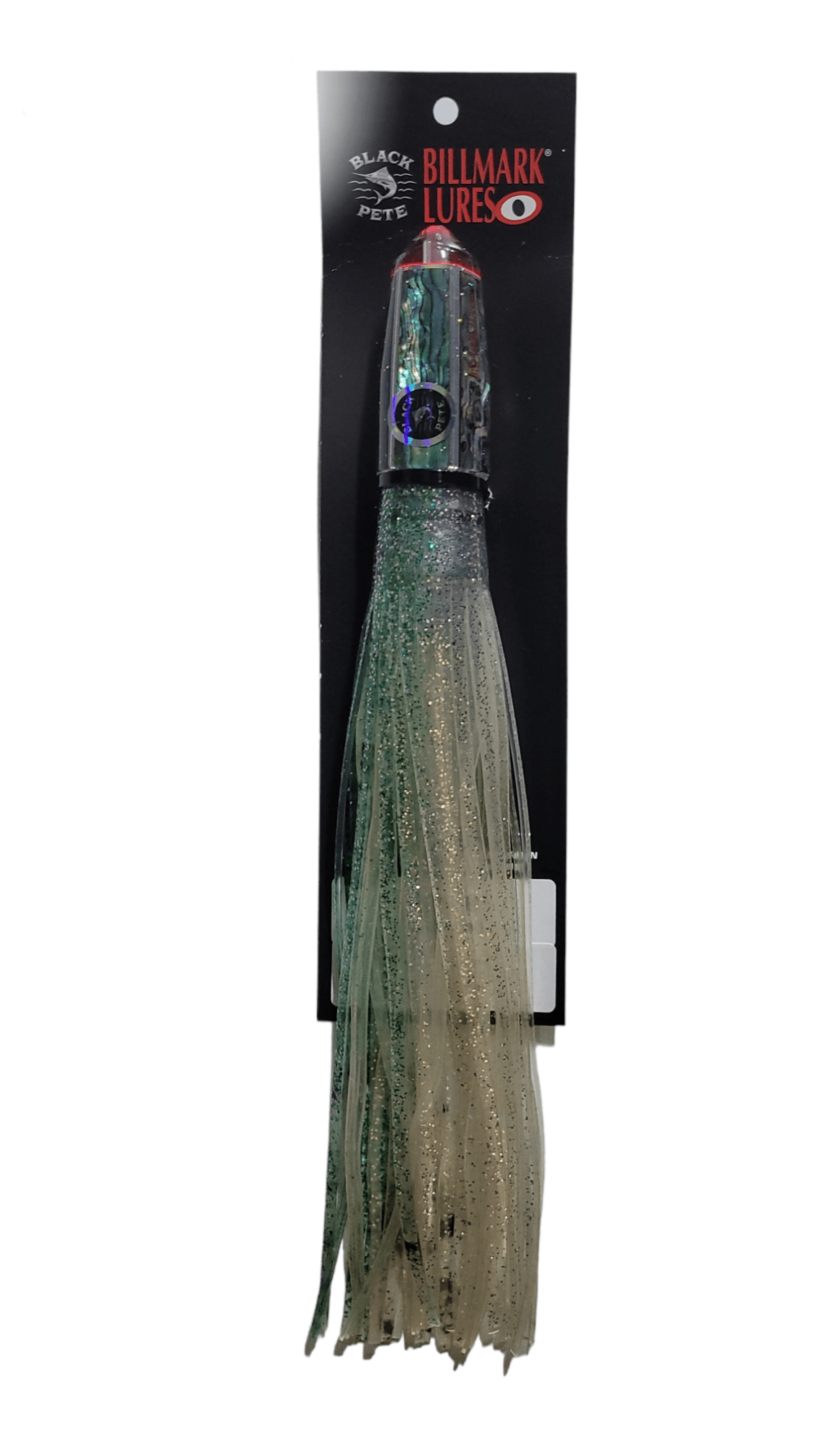 Billmark Lures Black Pete POG 8" Bullet Green Saury Game Skirt premium fishing tackle gear from Allways Angling