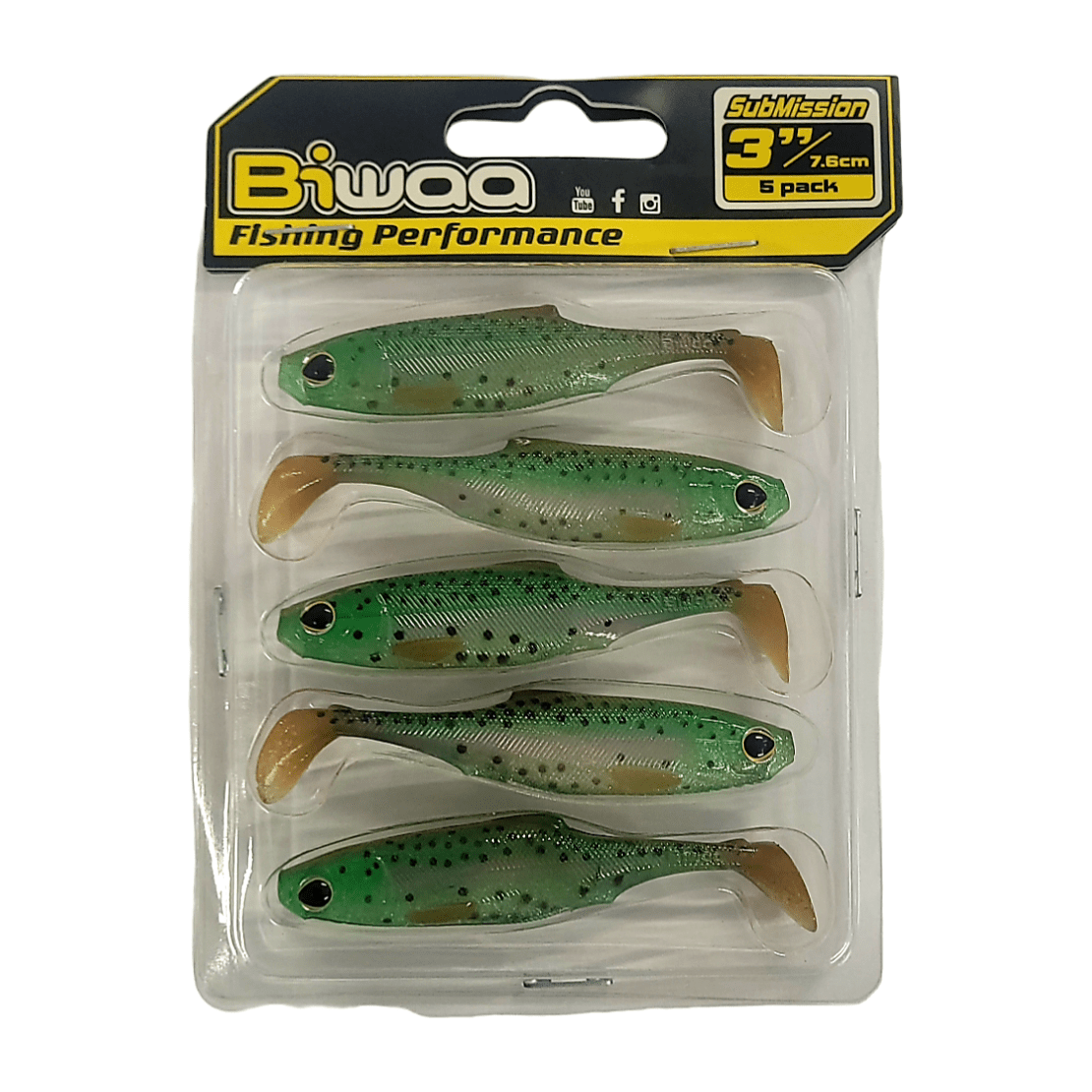 Biwaa Biwaa SubMission Shad Soft Plastic Lure 5pk premium fishing tackle gear from Allways Angling