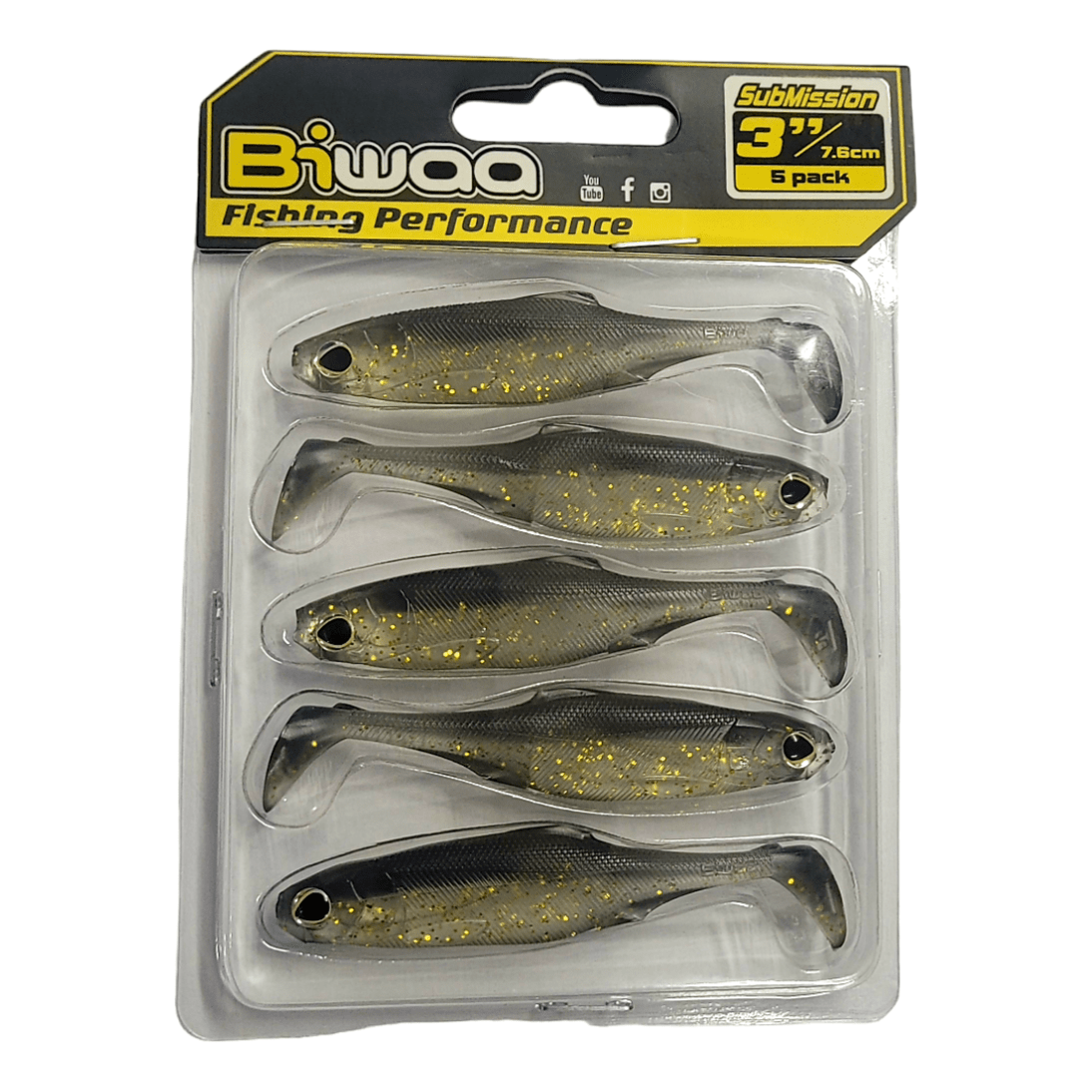 Biwaa Biwaa SubMission Shad Soft Plastic Lure 5pk premium fishing tackle gear from Allways Angling