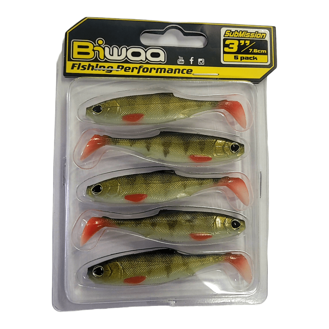 Biwaa Biwaa SubMission Shad Soft Plastic Lure 5pk premium fishing tackle gear from Allways Angling