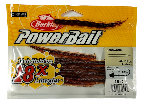 BERKLEY POWERBAIT 4″ SANDWORM BLOODWORM