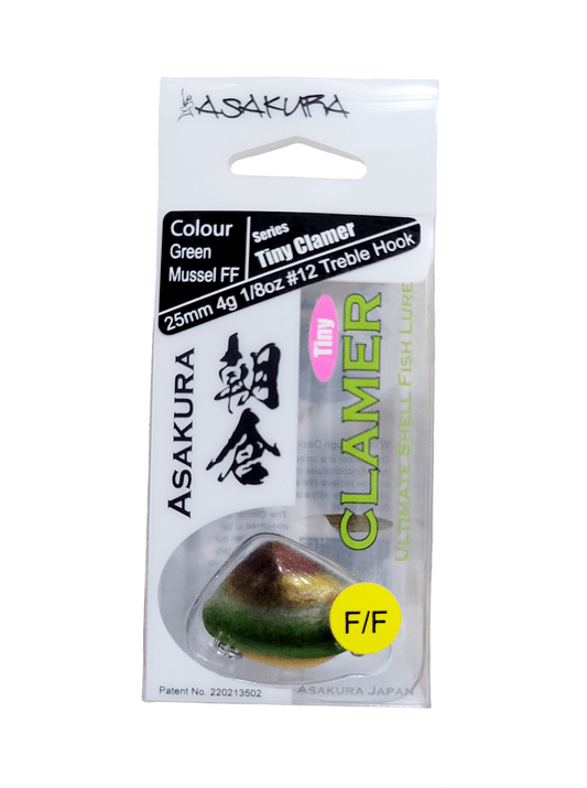 Asakura Asakura Tiny Clamer 25mm Pippi Lure Green Mussel FF premium fishing tackle gear from Allways Angling