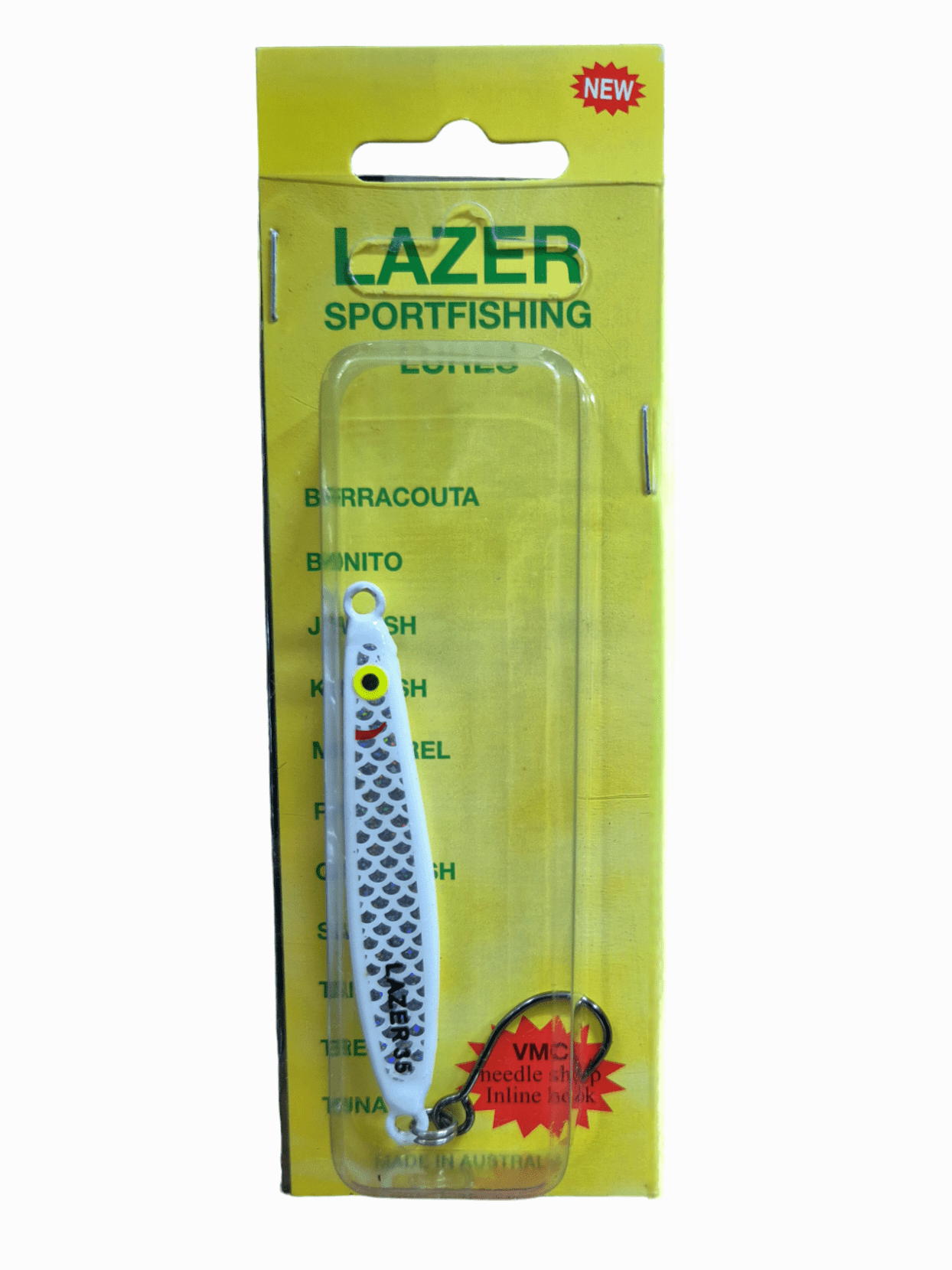 Laser Lazer Lure Whitebait Single Hook Metal Lure premium fishing tackle gear from Allways Angling