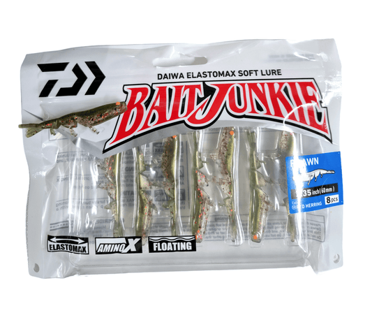 Daiwa DAIWA BAIT JUNKIE 2.35" PRAWN RED HERRING SOFT PLASTICS premium fishing tackle gear from Allways Angling