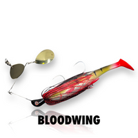 Spin Wright 1oz twinspin x IRUKANJI 7” Cod Spinnerbait BLOODWING