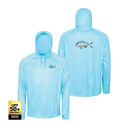 Shimano SHIMANO BLUE SNAPPER HOODED TECH TEE premium fishing tackle gear from Allways Angling