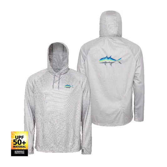 Shimano SHIMANO GREY GT HOODED TECH TEE premium fishing tackle gear from Allways Angling