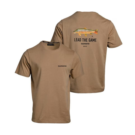 Shimano SHIMANO LTG BROWN TROUT T-SHIRT premium fishing tackle gear from Allways Angling