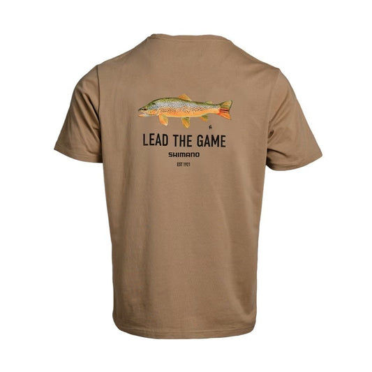 Shimano SHIMANO LTG BROWN TROUT T-SHIRT premium fishing tackle gear from Allways Angling