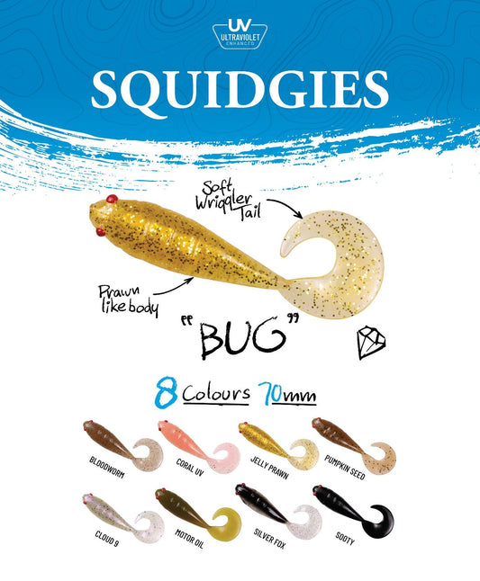 Shimano SQUIDGIES BUG SOFT PLASTICS 6PK premium fishing tackle gear from Allways Angling