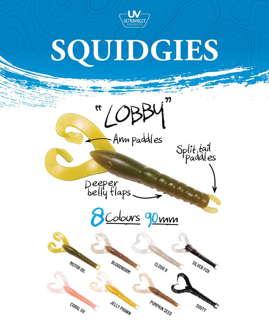 Shimano SQUIDGIES LOBBY SOFT PLASTICS 6PK premium fishing tackle gear from Allways Angling