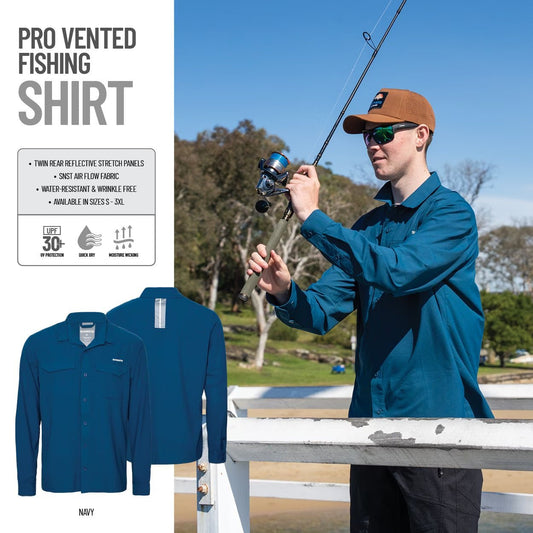 Shimano Shimano Navy Pro Fishing Shirt premium fishing tackle gear from Allways Angling
