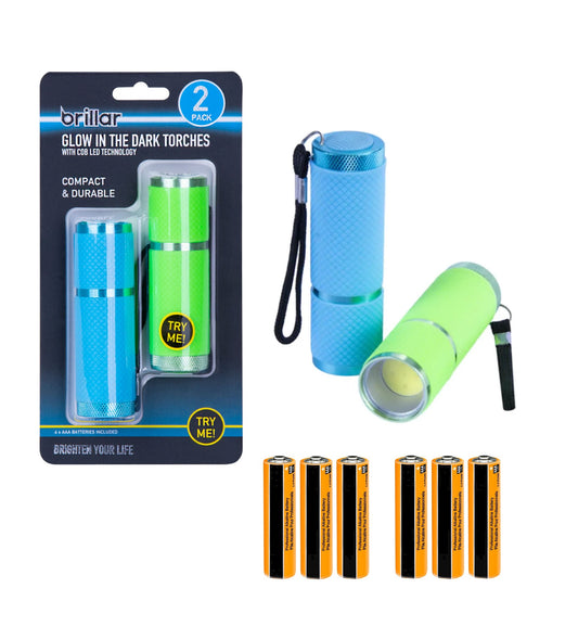 Brillar Brillar Glow in the Dark Torch TWIN PACK w/Batteries premium fishing tackle gear from Allways Angling