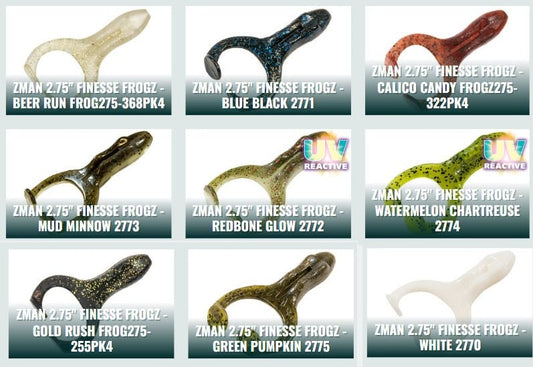 ZMan ZMan 2.75" Finesse FrogZ Soft Plastics (4 pack) premium fishing tackle gear from Allways Angling