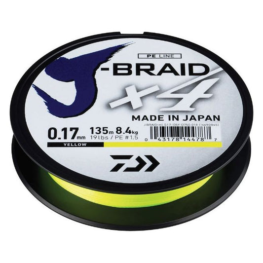 Daiwa Daiwa J Braid 4 YELLOW Fishing Line premium fishing tackle gear from Allways Angling