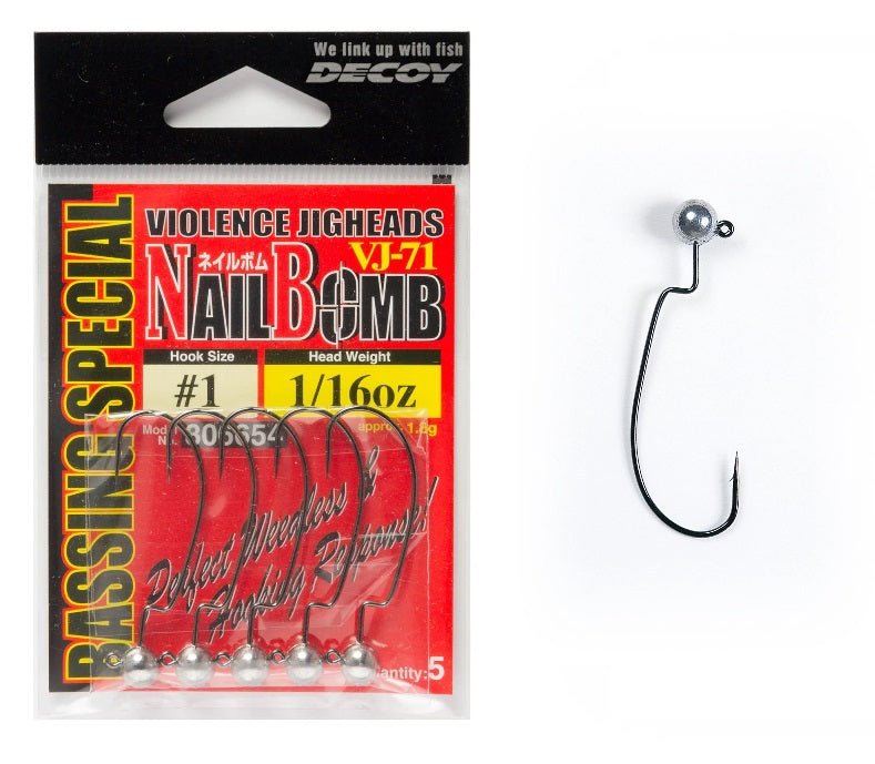 Decoy Decoy Nail Bomb Weedless Jigheads premium fishing tackle gear from Allways Angling
