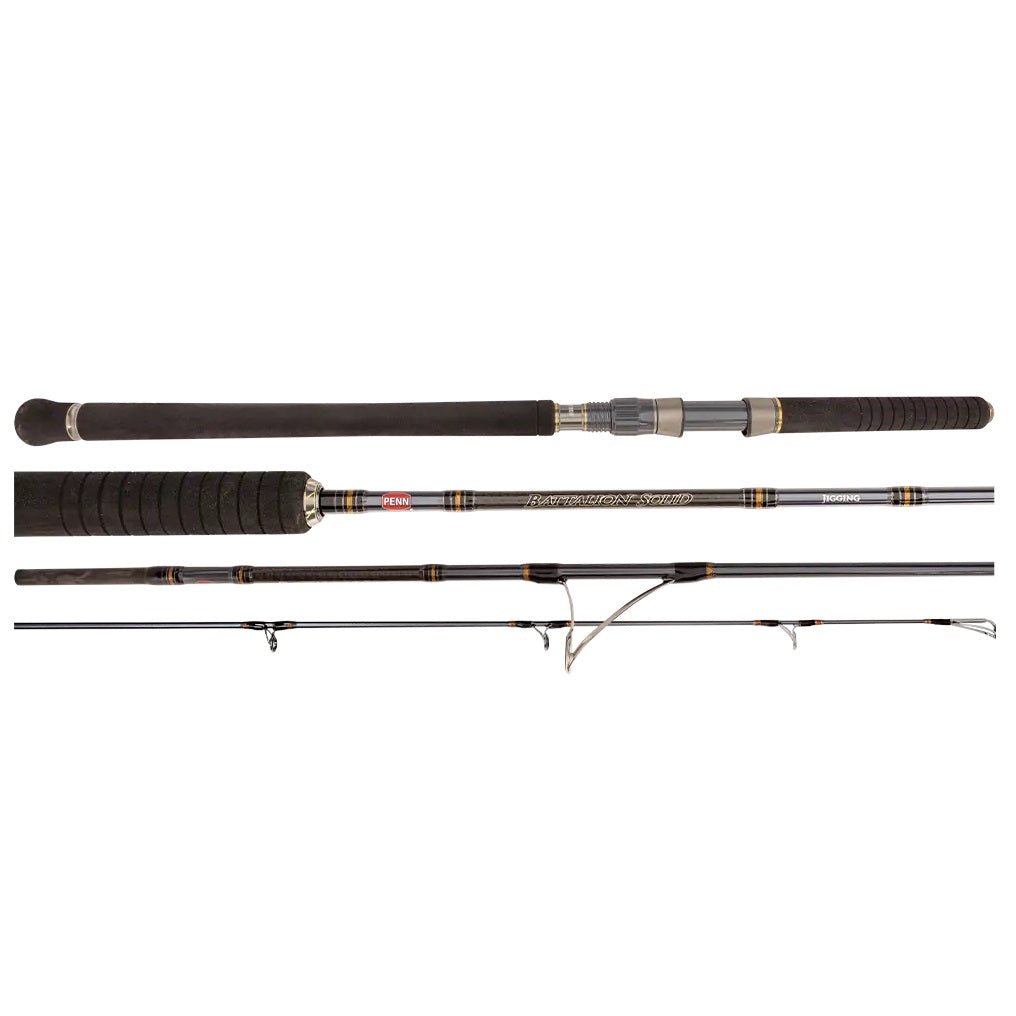 penn battalion fishing rod Solid Jigging Spinning and our tough and tacky rubber shrink tube handles provide a secure grip whether wet or dry Penn - Battalion II Surf
