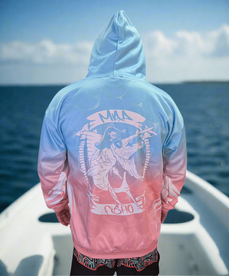 Mad Fisho Mad Fisho Hoodie Pink/Blue Marlin premium fishing tackle gear from Allways Angling