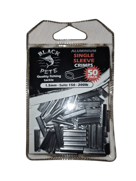 Black Pete Black Pete Aluminium crimps 50pk 1.5mm premium fishing tackle gear from Allways Angling