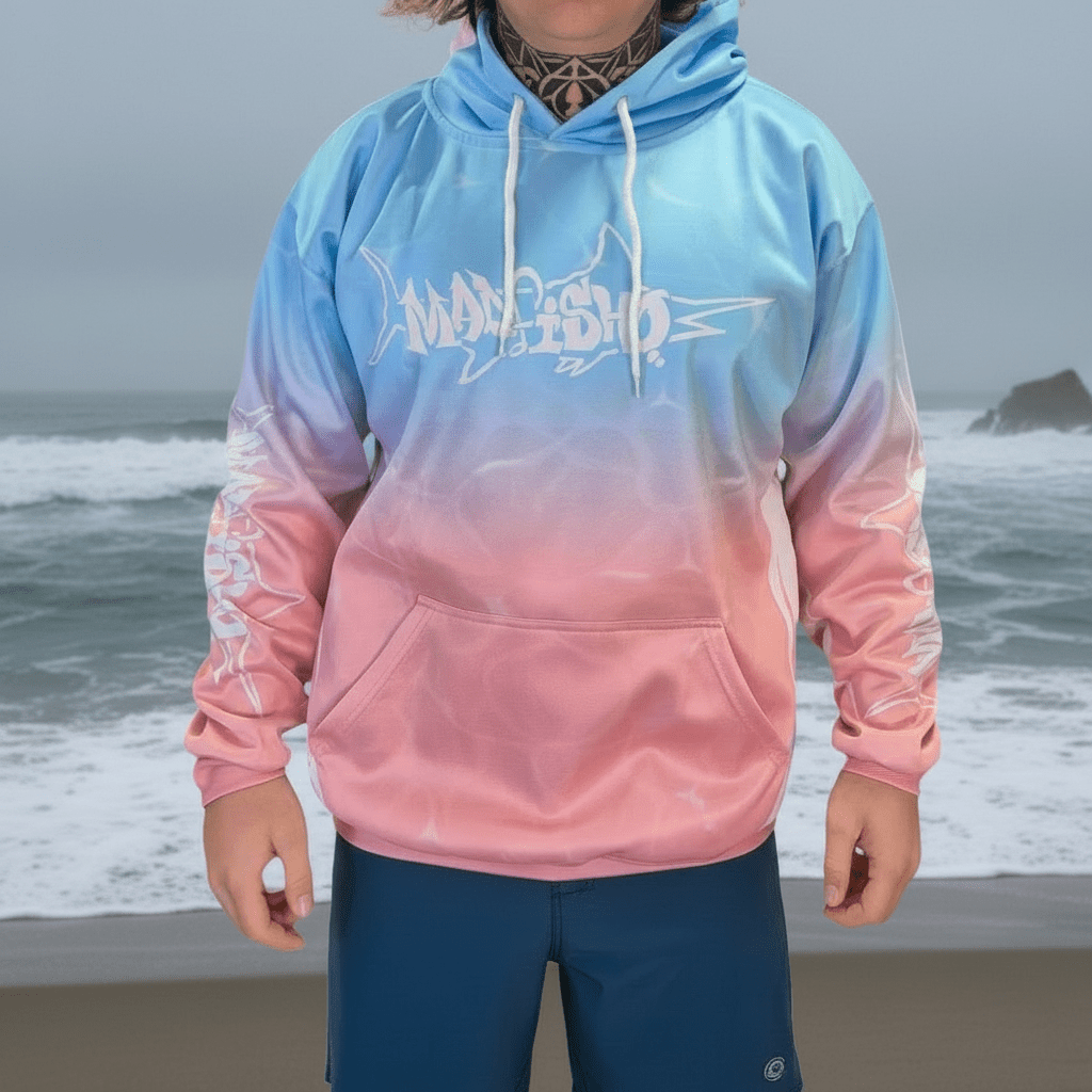 Mad Fisho Mad Fisho Hoodie Pink/Blue Marlin premium fishing tackle gear from Allways Angling