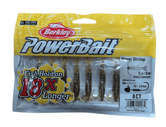 Berkley Berkley PowerBait 2" Shrimp 8pk BREEN CHARTREUSE premium fishing tackle gear from Allways Angling
