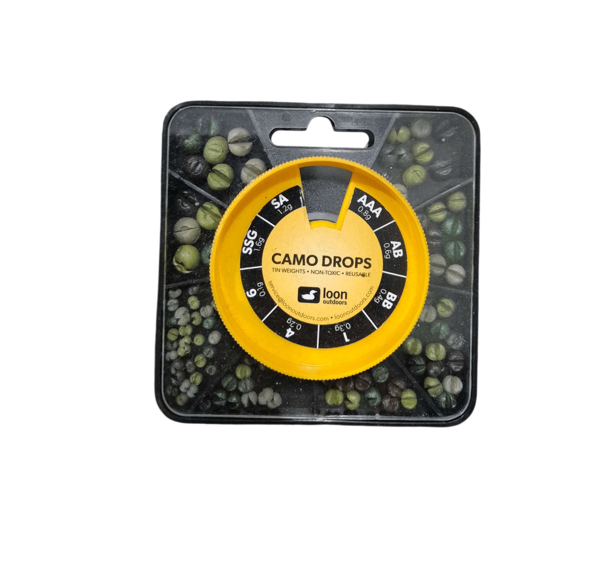 Loon Outdoors Loon Camo Drops Split Shot Large Multi Pack premium fishing tackle gear from Allways Angling