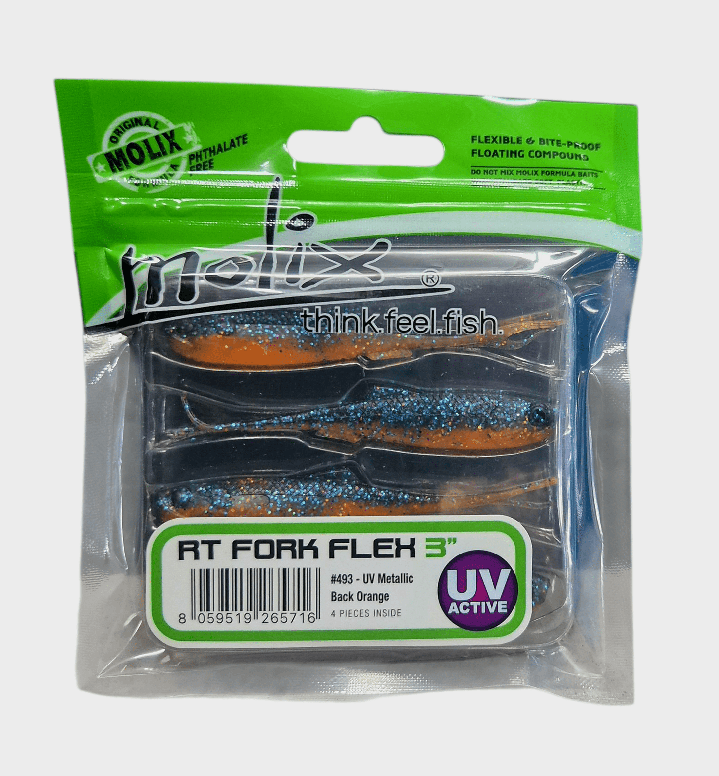 Molix Molix RT Fork Flex Lure 3 Inch – Soft Plastic Fishing Lure (4 Pack) premium fishing tackle gear from Allways Angling