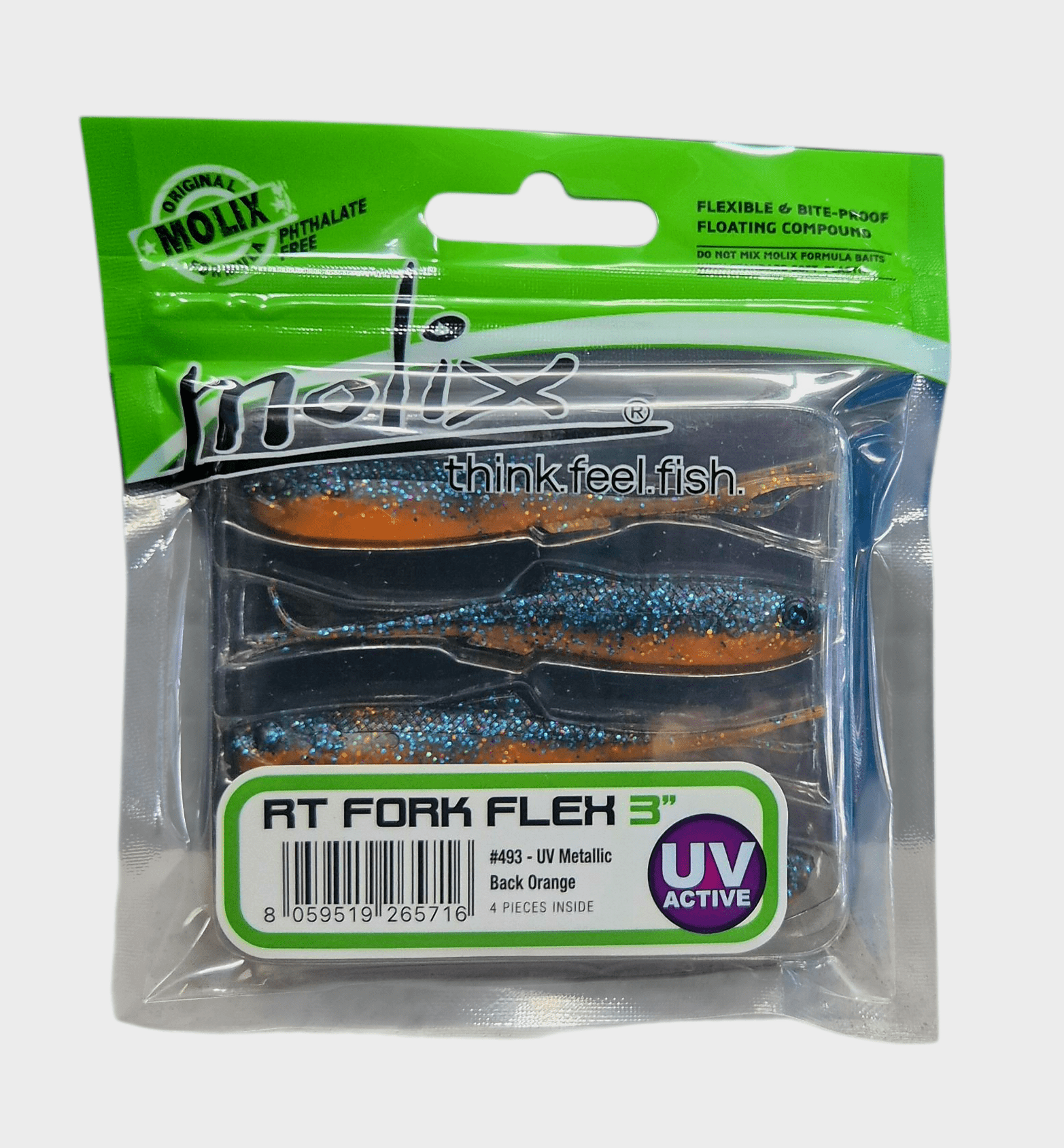 Molix Molix RT Fork Flex Lure 3 Inch – Soft Plastic Fishing Lure (4 Pack) premium fishing tackle gear from Allways Angling