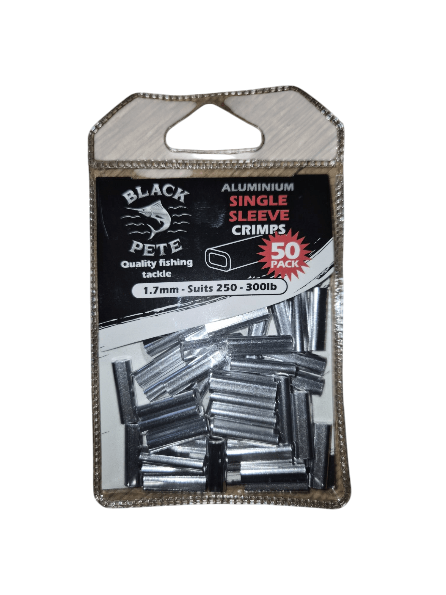 Black Pete Black Pete Aluminium crimps 50pk 1.7mm premium fishing tackle gear from Allways Angling