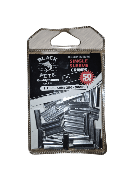 Black Pete Black Pete Aluminium crimps 50pk 1.7mm premium fishing tackle gear from Allways Angling