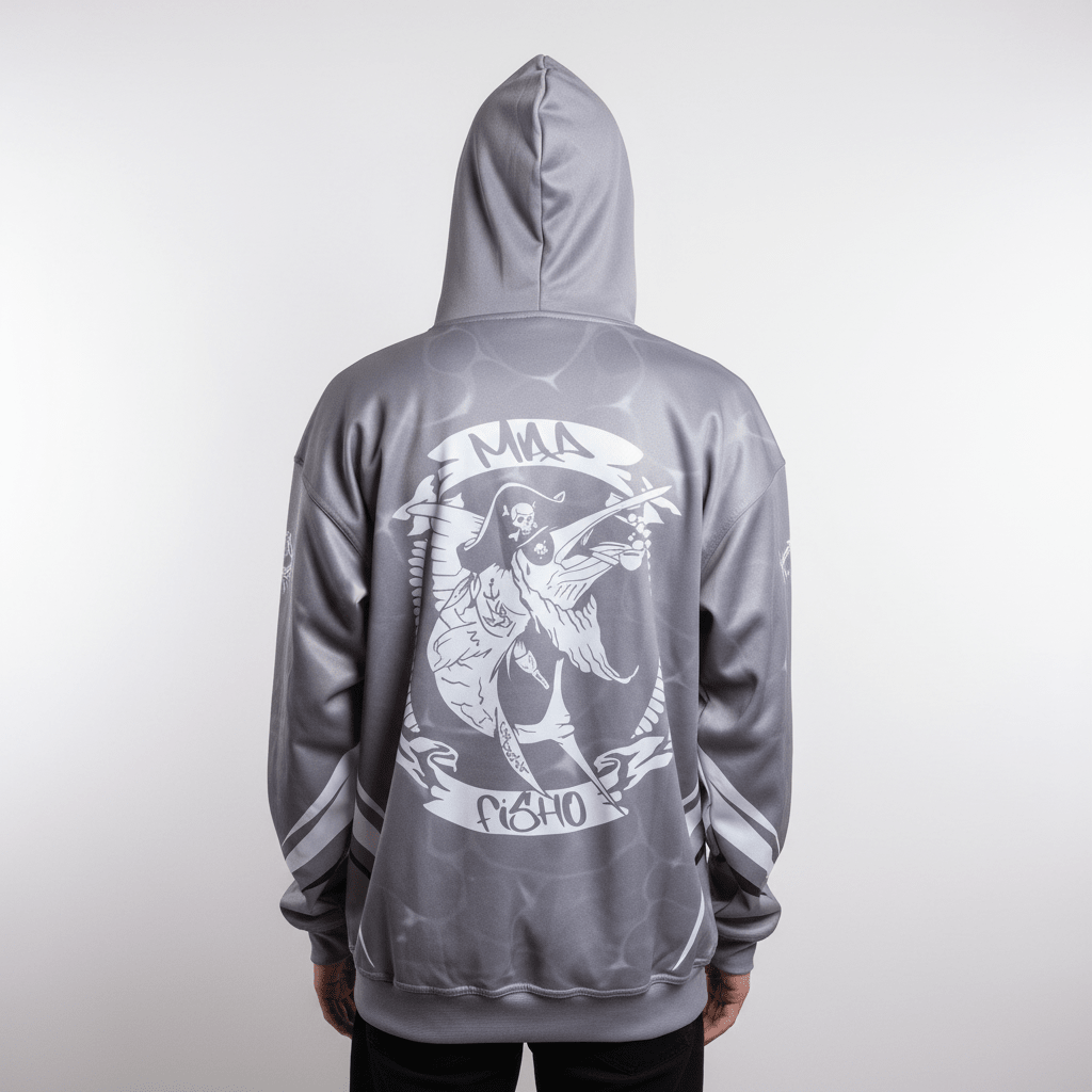 Mad Fisho Mad Fisho Fishing Hoodie Jumper GREY premium fishing tackle gear from Allways Angling